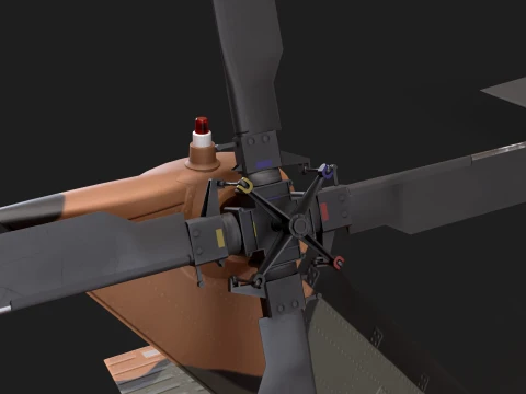 Helicopter UH-60JA Black Hawk Japan Basic Animation --40-- 3D Model