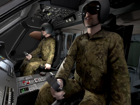 Helicopter UH-60JA Black Hawk Japan Basic Animation --40-- 3D Model