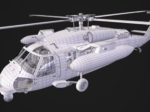 Helicopter UH-60JA Black Hawk Japan Basic Animation --40-- 3D Model