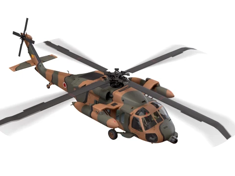 Helicopter UH-60JA Black Hawk Japan Complex Animation --40-- 3D Model