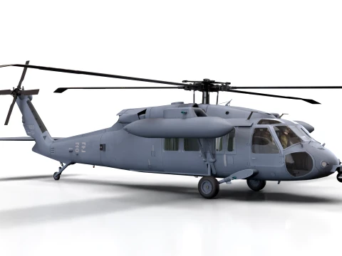 Helicopter UH-60P Korean Air Force Basic Animation --41-- 3D Model