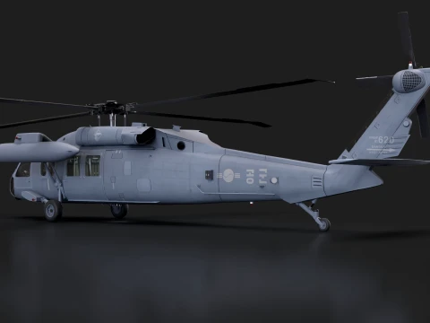 Helicopter UH-60P Korean Air Force Basic Animation --41-- 3D Model