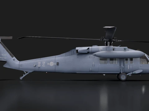 Helicopter UH-60P Korean Air Force Basic Animation --41-- 3D Model