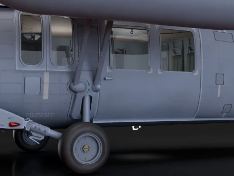 Helicopter UH-60P Korean Air Force Basic Animation --41-- 3D Model