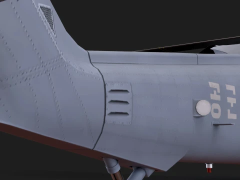 Helicopter UH-60P Korean Air Force Basic Animation --41-- 3D Model
