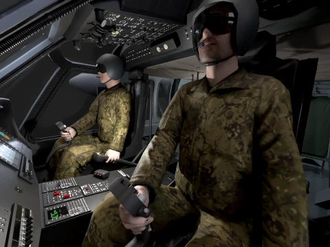 Helicopter UH-60P Korean Air Force Basic Animation --41-- 3D Model