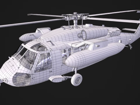Helicopter UH-60P Korean Air Force Basic Animation --41-- 3D Model