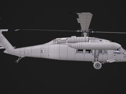 Helicopter UH-60P Korean Air Force Basic Animation --41-- 3D Model