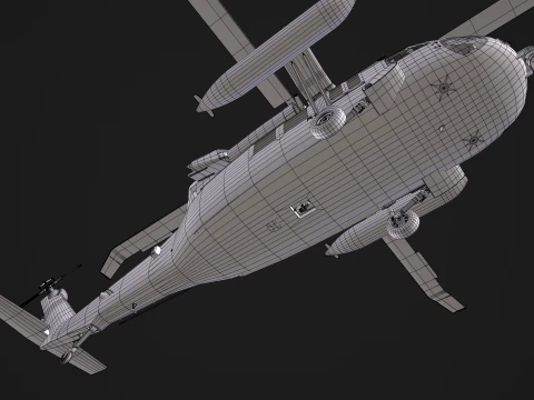 Helicopter UH-60P Korean Air Force Basic Animation --41-- 3D Model
