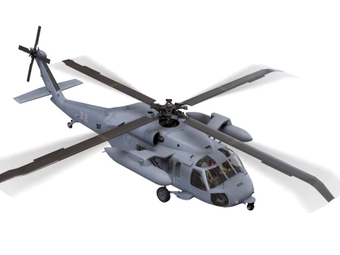 Helicopter UH-60P Korean Air Force Complex Animation --41-- 3D Model