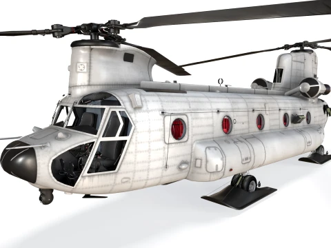 Helicopter CH-47 Chinook Blank Livery Static --13-- 3D Model