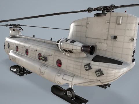 Helicopter CH-47 Chinook Blank Livery Static --13-- 3D Model