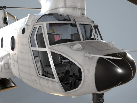 Helicopter CH-47 Chinook Blank Livery Static --13-- 3D Model