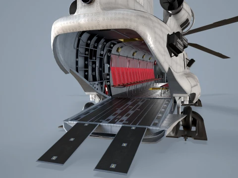 Helicopter CH-47 Chinook Blank Livery Static --13-- 3D Model