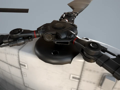 Helicopter CH-47 Chinook Blank Livery Basic Animation --13-- 3D Model