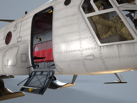 Helicopter CH-47 Chinook Blank Livery Basic Animation --13-- 3D Model