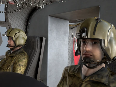 Helicopter CH-47 Chinook Blank Livery Basic Animation --13-- 3D Model