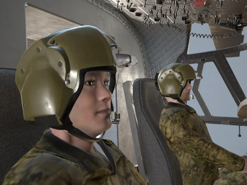Helicopter CH-47 Chinook Blank Livery Basic Animation --13-- 3D Model