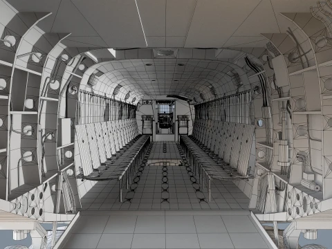Helicopter CH-47 Chinook Blank Livery Basic Animation --13-- 3D Model