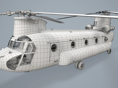 Helicopter CH-47 Chinook Japan Air Self Defense Force Static --14-- 3D Model