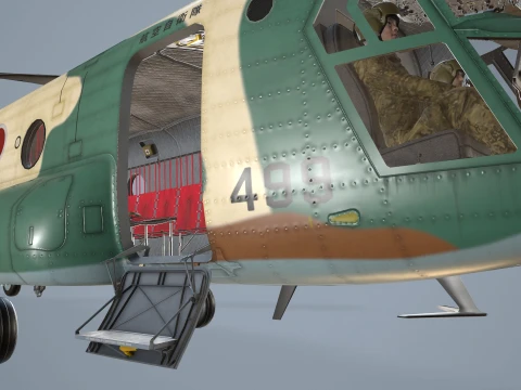 Helicopter CH-47 Chinook Japan Air Self Defense Force Complex Animation --14-- 3D Model