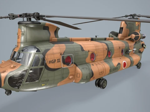 Helicopter CH-47 Chinook Japan Ground Self Defense Force Static --15-- 3D Model
