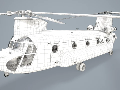 Helicopter CH-47 Chinook Japan Ground Self Defense Force Static --15-- 3D Model