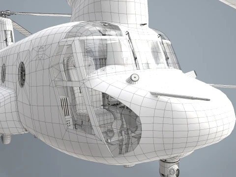 Helicopter CH-47 Chinook Japan Ground Self Defense Force Static --15-- 3D Model