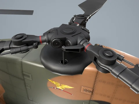 Helicopter CH-47 Chinook Japan Ground Self Defense Force Complex Animation --15-- 3D Model
