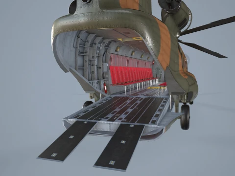 Helicopter CH-47 Chinook Japan Ground Self Defense Force Complex Animation --15-- 3D Model