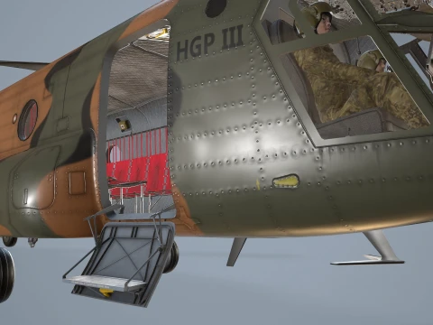 Helicopter CH-47 Chinook Japan Ground Self Defense Force Complex Animation --15-- 3D Model