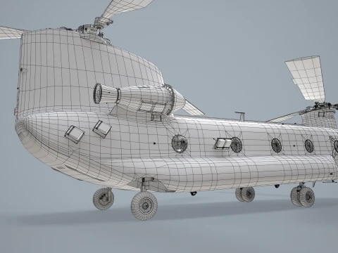 Helicopter CH-47 Chinook Japan Ground Self Defense Force Complex Animation --15-- 3D Model