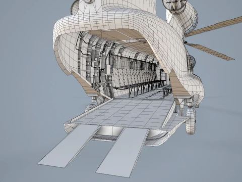 Helicopter CH-47 Chinook Japan Ground Self Defense Force Complex Animation --15-- 3D Model