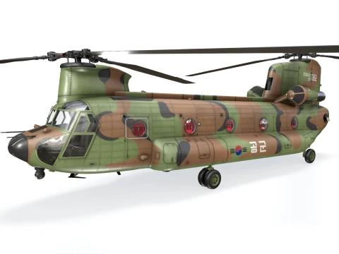 Helicopter CH-47 Chinook Korean Air Force sTATIC --16-- 3D Model