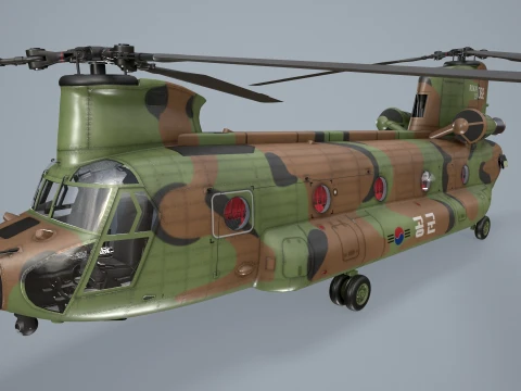 Helicopter CH-47 Chinook Korean Air Force Static --16-- 3D Model