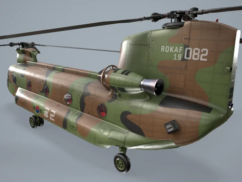 Helicopter CH-47 Chinook Korean Air Force Static --16-- 3D Model