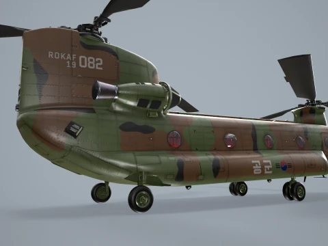 Helicopter CH-47 Chinook Korean Air Force Static --16-- 3D Model