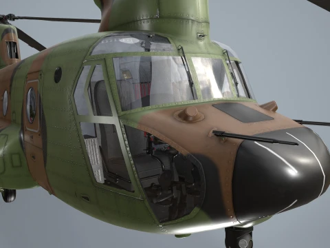 Helicopter CH-47 Chinook Korean Air Force Static --16-- 3D Model