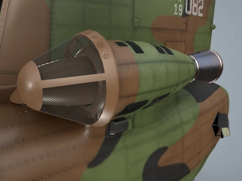 Helicopter CH-47 Chinook Korean Air Force Static --16-- 3D Model
