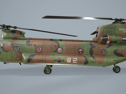 Helicopter CH-47 Chinook Korean Air Force Static --16-- 3D Model