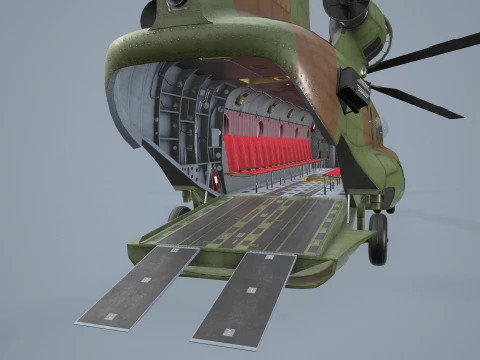 Helicopter CH-47 Chinook Korean Air Force Static --16-- 3D Model