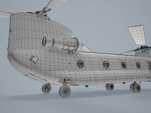 Helicopter CH-47 Chinook Korean Air Force Static --16-- 3D Model