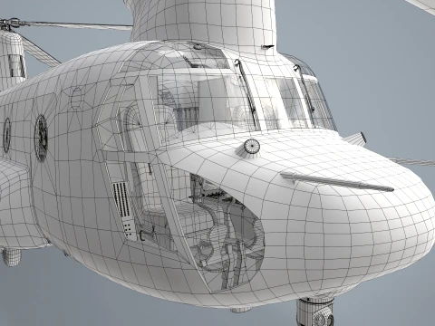 Helicopter CH-47 Chinook Korean Air Force Static --16-- 3D Model