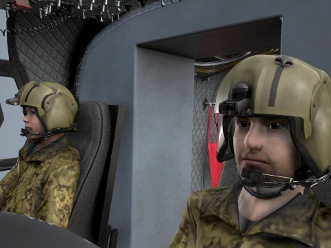 Helicopter CH-47 Chinook Korean Air Force Basic Animation --16-- 3D Model
