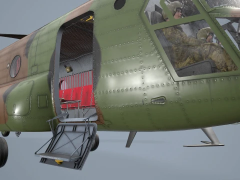 Helicopter CH-47 Chinook Korean Air Force Complex Animation --16-- 3D Model