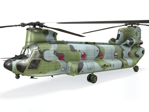 Helicopter CH-47 Chinook Korean Army Static --17-- 3D Model