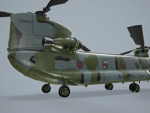 Helicopter CH-47 Chinook Korean Army Complex Animation --17-- 3D Model