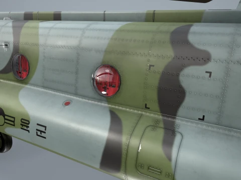 Helicopter CH-47 Chinook Korean Army Complex Animation --17-- 3D Model