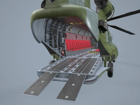 Helicopter CH-47 Chinook Korean Army Complex Animation --17-- 3D Model