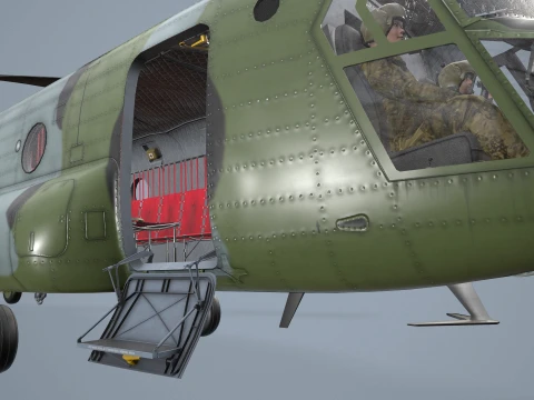 Helicopter CH-47 Chinook Korean Army Complex Animation --17-- 3D Model